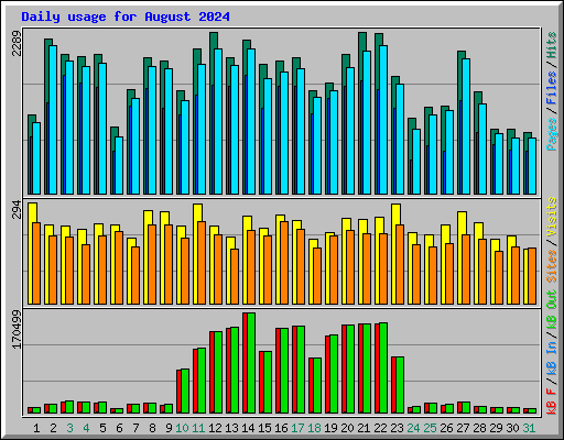 Daily usage for August 2024
