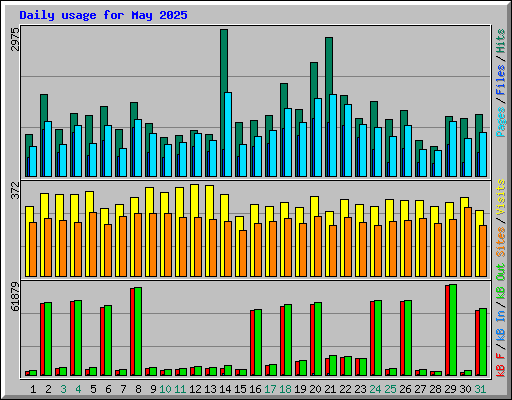 Daily usage for May 2025