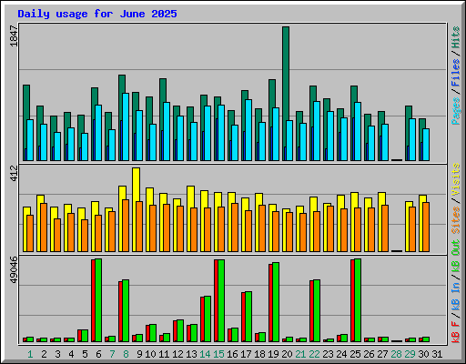 Daily usage for June 2025