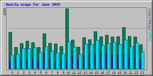 Hourly usage for June 2025